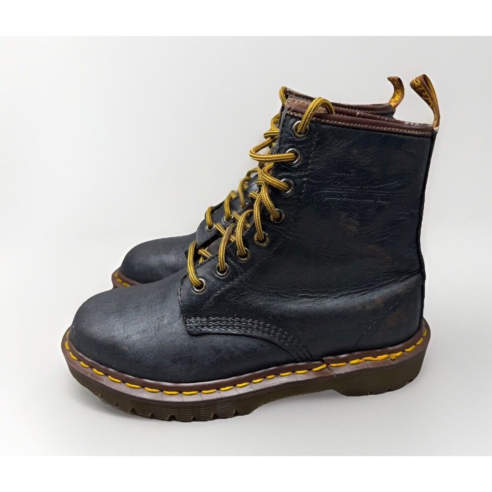 Vintage Dr. Martens Made in England 8 Eye Black Leather Boots UK 5 Men Sz 6